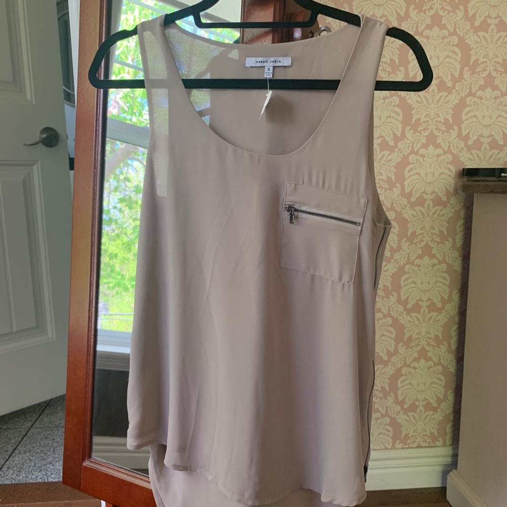 Flowy chiffon naked zebra tank